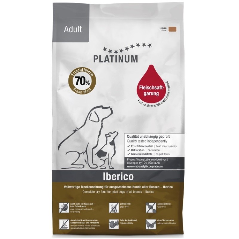 PLATINUM Adult Iberico - semi-moist dog food - 5kg PLATINUM Adult Iberico - semi-moist dog food - 5kg