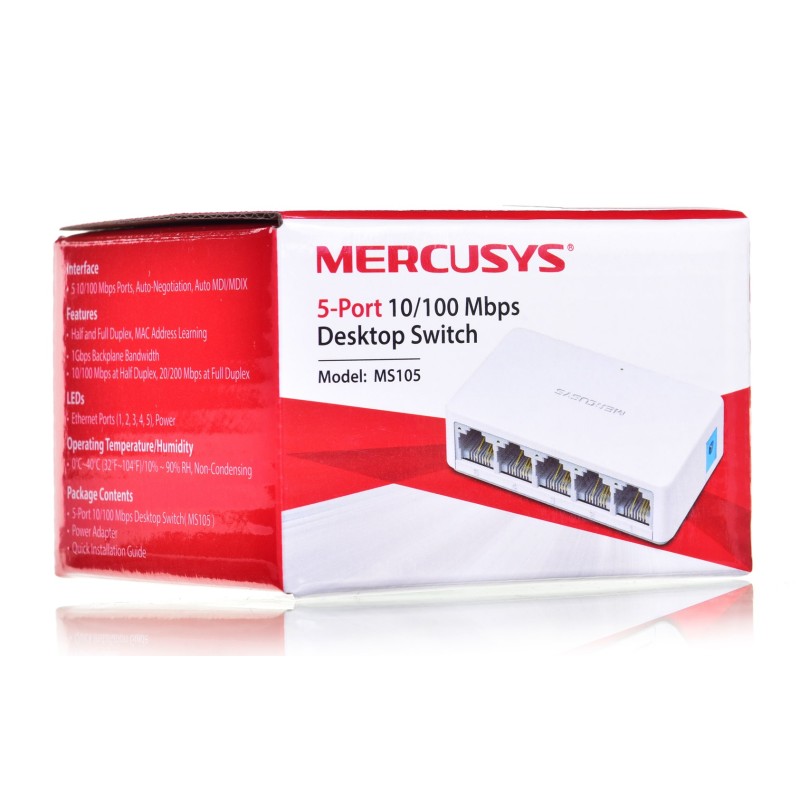 Mercusys 5-Port 10/100Mbps Desktop Switch Mercusys 5-Port 10/100Mbps Desktop Switch