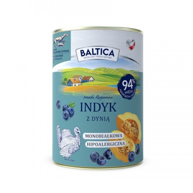 BALTICA Smaki regionów Turkey with pumpkin - wet dog food - 400g