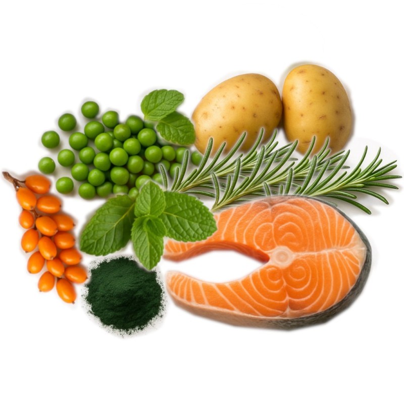 SHELMA Sterilised Salmon - dry cat food - 8kg