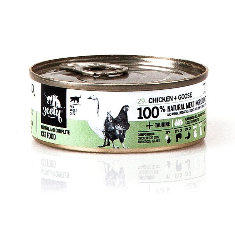 3COTY Chicken with goose - wet cat food - 80g 3COTY Chicken with goose - wet cat food - 80g