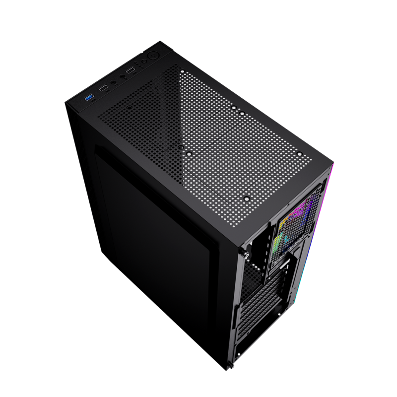 Gembird Fornax 2500 ARGB Gaming ATX computer case, Midi Tower, backlight, Black Gembird Fornax 2500 ARGB Gaming ATX computer case, Midi Tower, backlight, Black