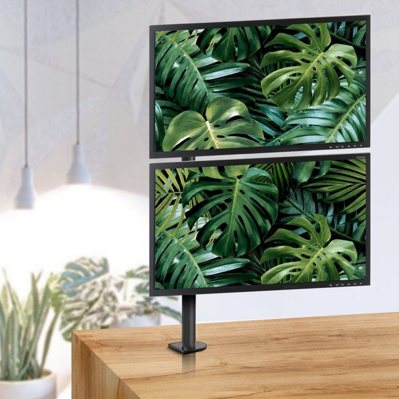 Maclean MC-967 Double Vertical Monitor Desk Mount Screen Holder max VESA 100x100, 13-27 Maclean MC-967 Double Vertical Monitor Desk Mount Screen Holder max VESA 100x100, 13-27