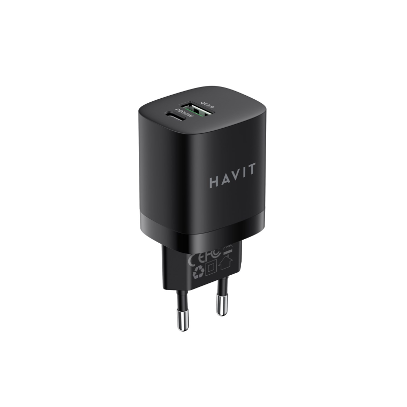 Havit USB-A+USB-C Charger UC30 EU (black) Havit USB-A+USB-C Charger UC30 EU (black)