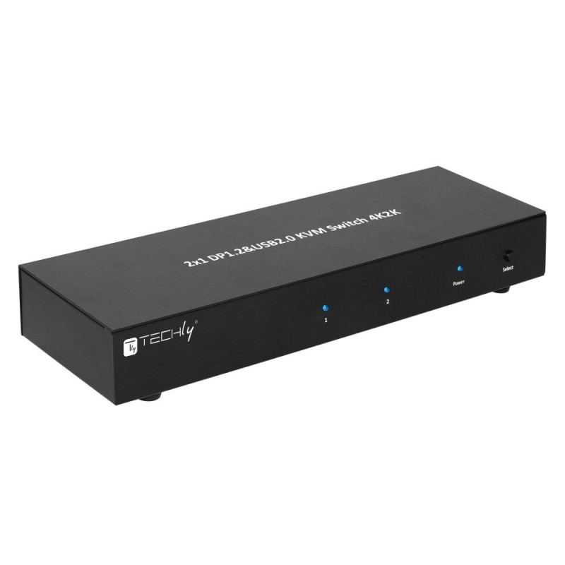 Techly IDATA DP-KVM2 KVM switch Black Techly IDATA DP-KVM2 KVM switch Black