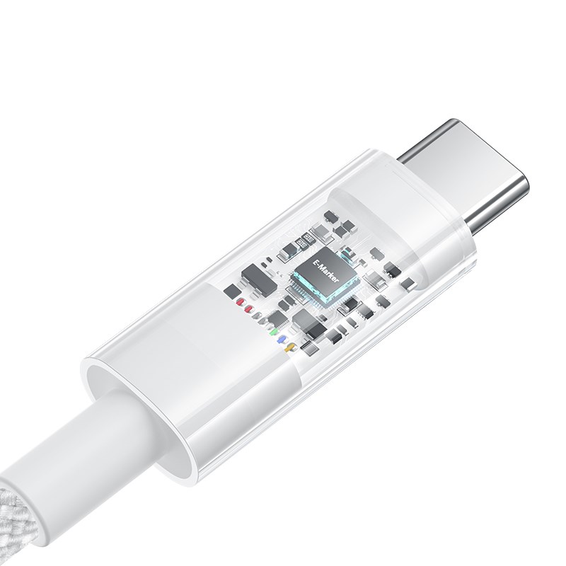 Baseus Gem USB C to USB C fast charging cable 1 m 100 W White Baseus Gem USB C to USB C fast charging cable 1 m 100 W White