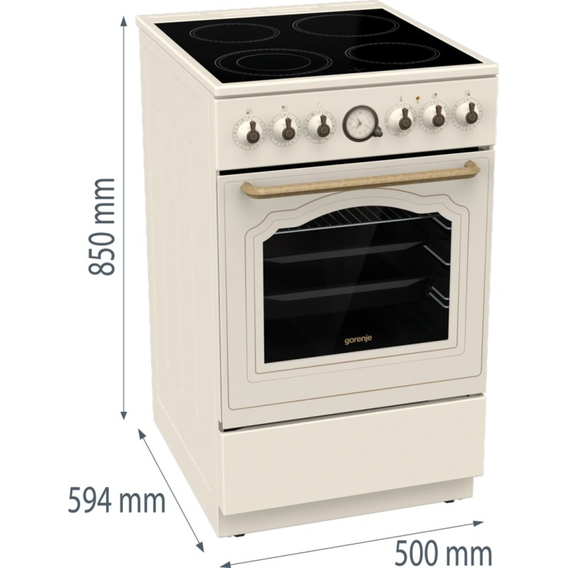 Gorenje GECS5B70CLI Freestanding cooker Electric Ceramic hob Ivory