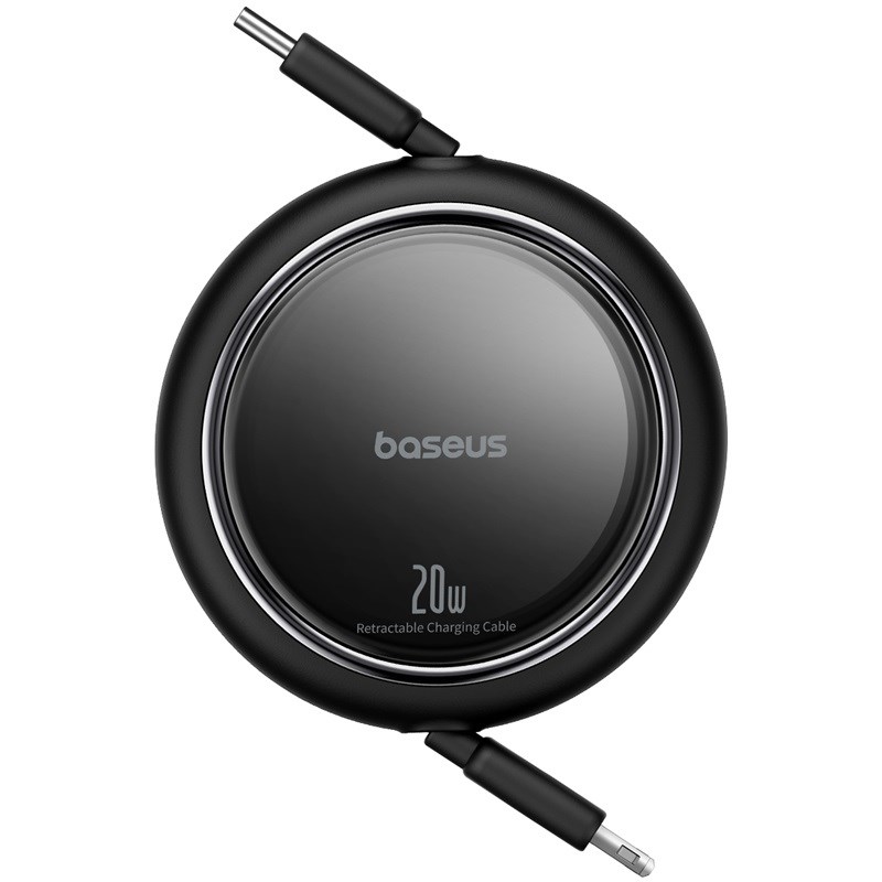 Baseus Free2Pull Expandable USB C to iP Ligtning fast charging cable 1 m 20 W Black