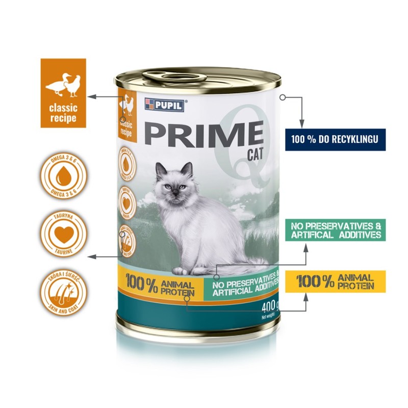 PUPIL Prime Rich in chicken and duck - wet cat food - 400g