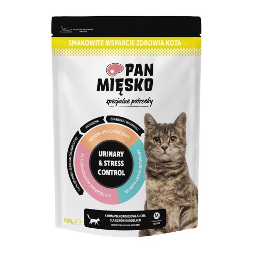 PAN MIĘSKO Urinary & Stress Control Turkey - dry cat food - 800g PAN MIĘSKO Urinary & Stress Control Turkey - dry cat food - 800g