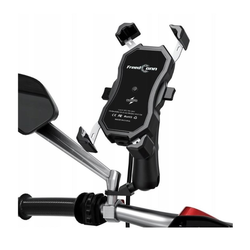MOTORBIKE PHONE HOLDER FREEDCONN MC1W WITH INDUCTIVE CHARGER MOTORBIKE PHONE HOLDER FREEDCONN MC1W WITH INDUCTIVE CHARGER