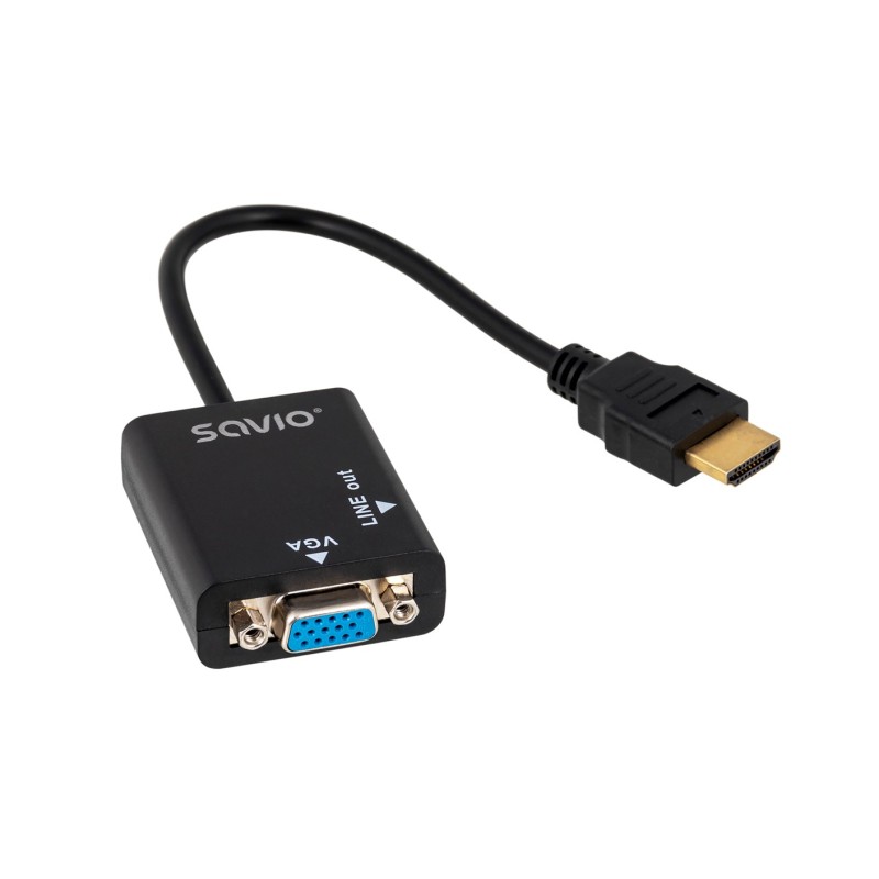Savio CL-23 video cable adapter 0.5 m VGA (D-Sub) HDMI Type A (Standard) Black Savio CL-23 video cable adapter 0.5 m VGA (D-Sub) HDMI Type A (Standard) Black