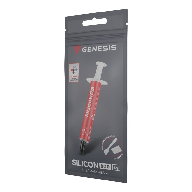 GENESIS Silicon 900 heat sink compound Thermal paste 12.8 W/m·K 2 g GENESIS Silicon 900 heat sink compound Thermal paste 12.8 W/m·K 2 g