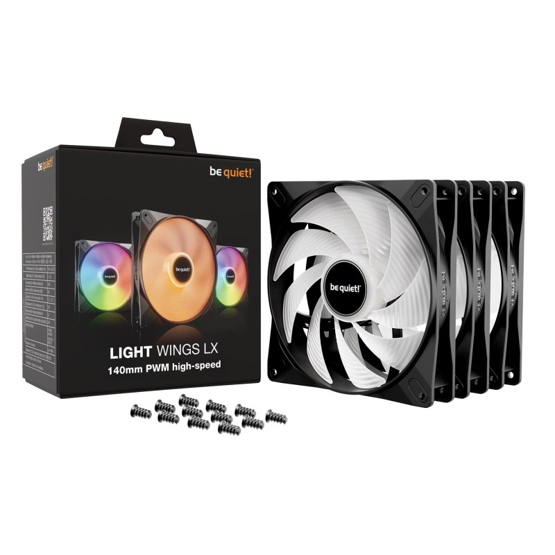 be quiet! LIGHT WINGS LX 140mm PWM High Speed 3-Pack Black Computer case Fan 14 cm 3 pc(s) be quiet! LIGHT WINGS LX 140mm PWM High Speed 3-Pack Black Computer case Fan 14 cm 3 pc(s)
