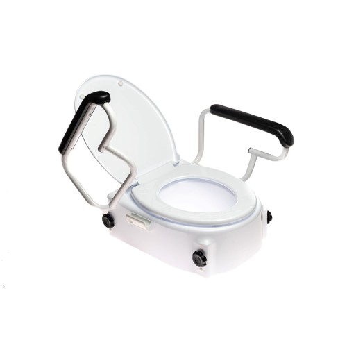 Toilet seat raiser with lid and armrests ANTAR AT51204