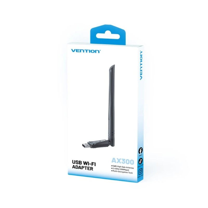 Vention AX300 USB Wi-Fi 6 2.4GHz BK network card Vention AX300 USB Wi-Fi 6 2.4GHz BK network card