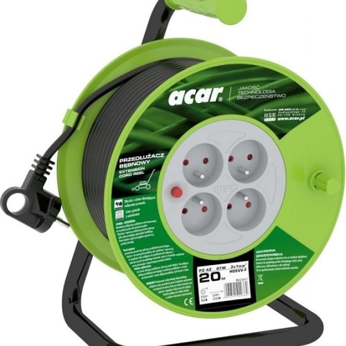 Acar PZ-4Z/OTM H05VV-F 3G1.0 20M  Retractable extension cable