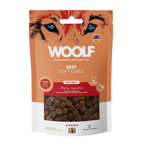 WOOLF Soft Cubes Beef - dog treat - 100g WOOLF Soft Cubes Beef - dog treat - 100g