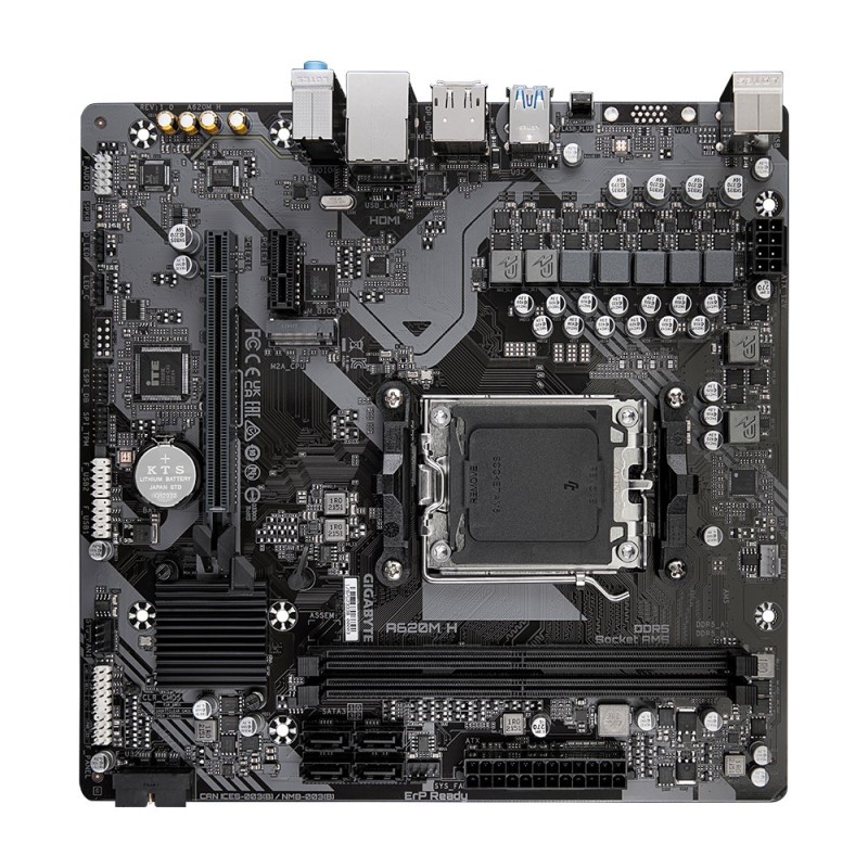 GIGABYTE A620M H Motherboard - Supports AMD Ryzen 8000 CPUs, 5+2+2 Phases Digital VRM, up to 7200MHz DDR5 (OC), 1xPCIe 4.0 M.2, GbE LAN, USB 3.2 Gen 1 GIGABYTE A620M H Motherboard - Supports AMD Ryzen 8000 CPUs, 5+2+2 Phases Digital VRM, up to 7200MHz DDR5 (OC), 1xPCIe 4.0 M.2, GbE LAN, USB 3.2 Gen 1