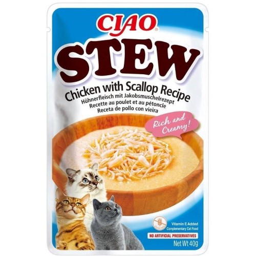 INABA Ciao Stew Chicken & Scallop - cat treats - 40g INABA Ciao Stew Chicken & Scallop - cat treats - 40g