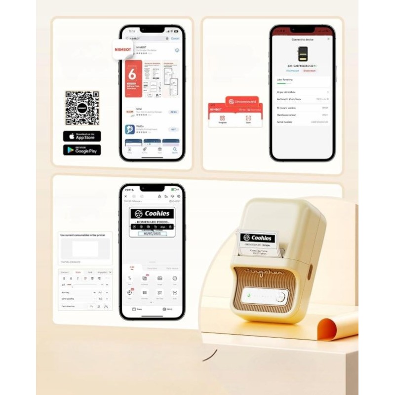 Niimbot B21 S Label Printer, white