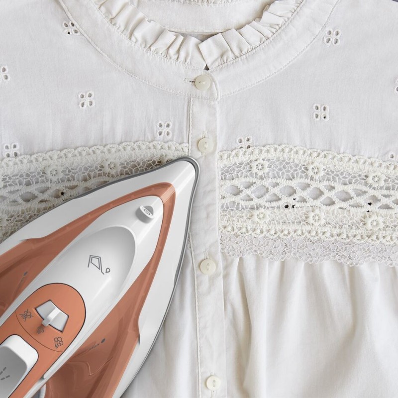 Tefal Virtuo 30 FV2C40E0 iron Dry & Steam iron Ceramic soleplate 2000 W Peach, White Tefal Virtuo 30 FV2C40E0 iron Dry & Steam iron Ceramic soleplate 2000 W Peach, White