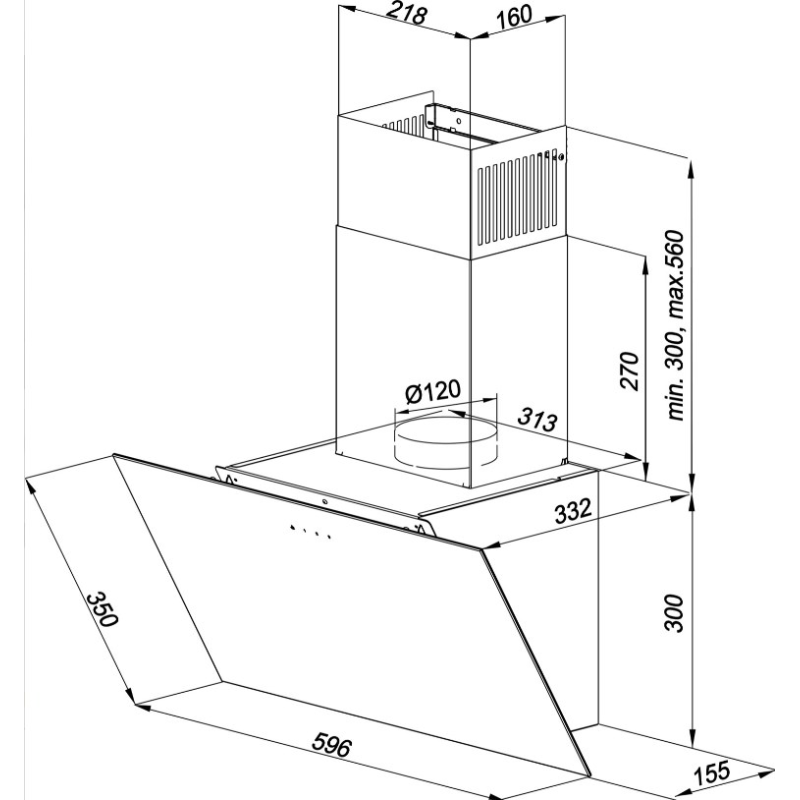 MAAN VERTICAL GLASS 60 BLACK MAAN VERTICAL GLASS 60 BLACK
