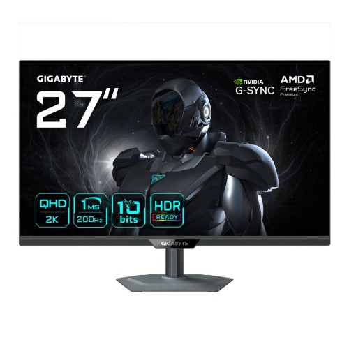 GIGABYTE G27Q2 27” 2K QHD Gaming Monitor - 2560 x 1440, 200Hz, 1ms, 350 cd/m², G-Sync Compatible, FreeSync Premium, HDR10, HDMI 2.0, Displayport 1.4