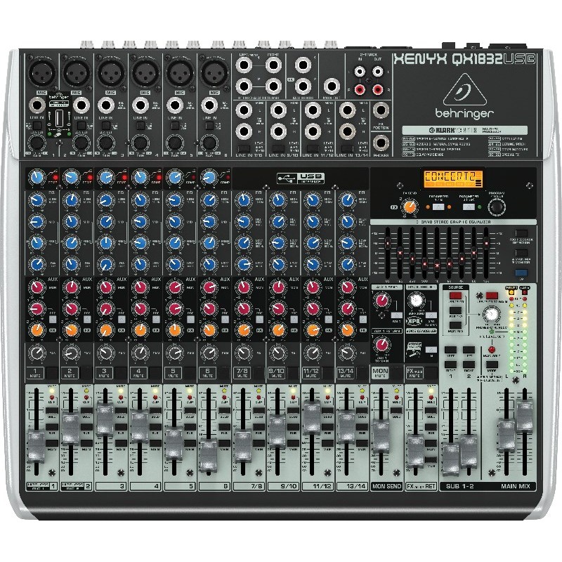 Behringer QX1832USB audio mixer 18 channels