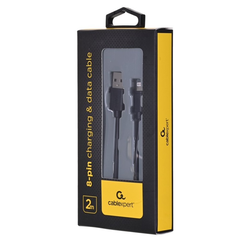 Gembird CC-USB2-AMLM-2M lightning cable Black Gembird CC-USB2-AMLM-2M lightning cable Black