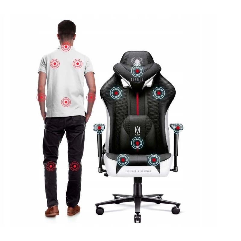 DiabloX-PLAYER 2.0. normal gaming chair white and black DiabloX-PLAYER 2.0. normal gaming chair white and black