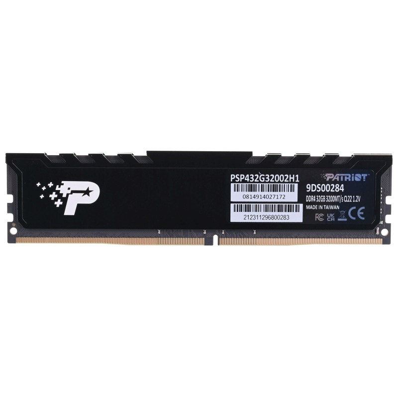 Patriot Memory Signature Premium PSP432G32002H1 memory module 32 GB 1 x 32 GB DDR4 3200 MHz Patriot Memory Signature Premium PSP432G32002H1 memory module 32 GB 1 x 32 GB DDR4 3200 MHz