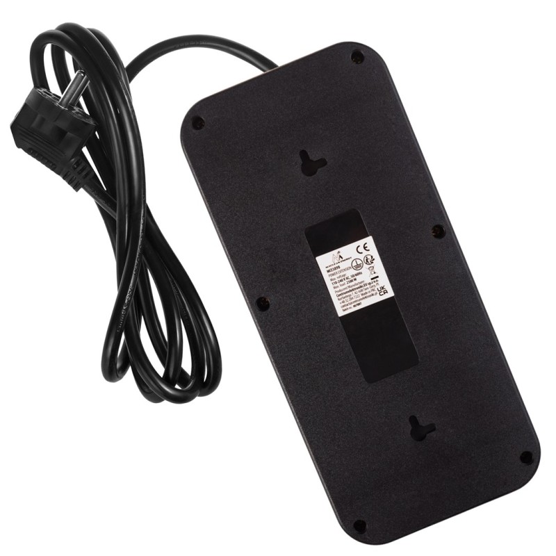 Maclean power strip, 6 socket extension + 4xUSB, 110-240V AC 50/60Hz, 2.1A max 2500W, 1.5 m, black, MCE389 B Maclean power strip, 6 socket extension + 4xUSB, 110-240V AC 50/60Hz, 2.1A max 2500W, 1.5 m, black, MCE389 B