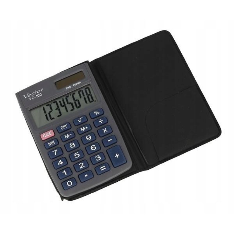 Vector KAV VC-100 office calculator, 8 digits, 58 x 88.5 mm, grey Vector KAV VC-100 office calculator, 8 digits, 58 x 88.5 mm, grey