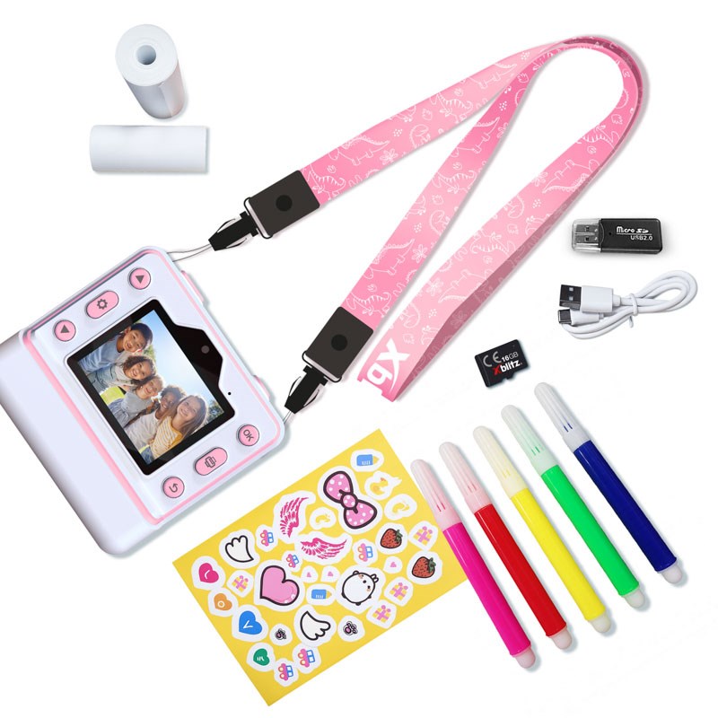 FLASH PINK INSTANT CAMERA WITH THERMAL PRINTER FOR CHILDREN FLASH PINK INSTANT CAMERA WITH THERMAL PRINTER FOR CHILDREN