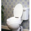 High raising toilet seat with flap