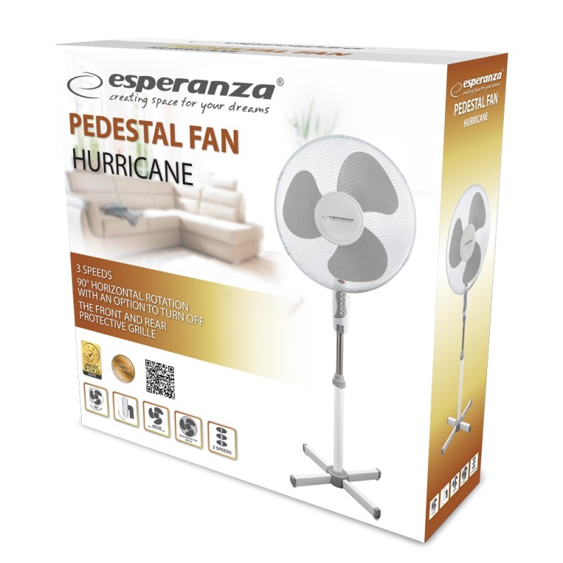 Esperanza EHF001WE household fan Grey, White Esperanza EHF001WE household fan Grey, White