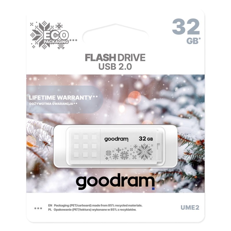 GOODRAM FLASHDRIVE 32GB UME2-WINTER WHITE USB 2.0 GOODRAM FLASHDRIVE 32GB UME2-WINTER WHITE USB 2.0