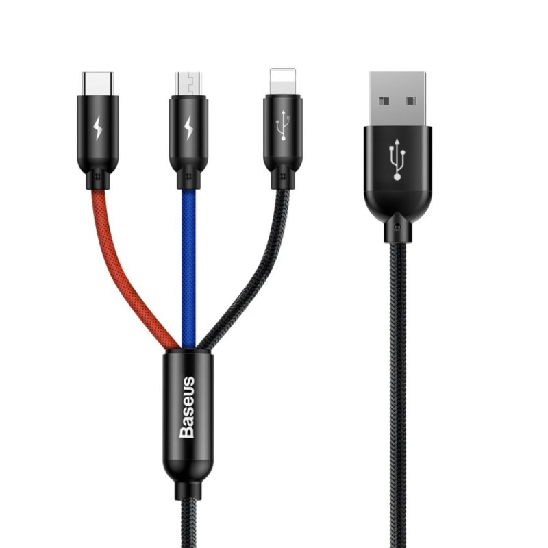Colorfone CAMLT-BSY01 USB cable 1.2 m USB A 3 x USB C Black, Red, Blue Colorfone CAMLT-BSY01 USB cable 1.2 m USB A 3 x USB C Black, Red, Blue