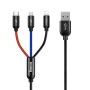 Colorfone CAMLT-BSY01 USB cable 1.2 m USB A 3 x USB C Black, Red, Blue