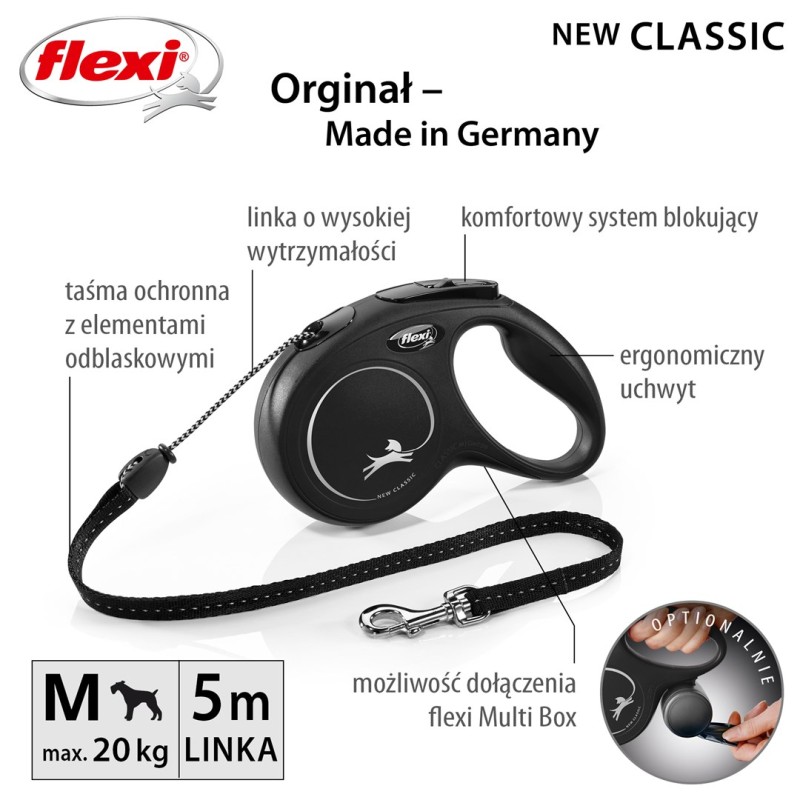 Flexi New CLASSIC 5 m Black Dog Retractable lead Flexi New CLASSIC 5 m Black Dog Retractable lead
