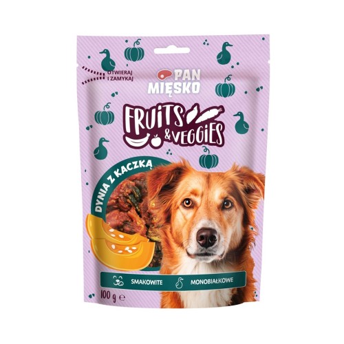 PAN MIĘSKO Fruits & Veggies Pumpkin with duck - dog treat - 100g PAN MIĘSKO Fruits & Veggies Pumpkin with duck - dog treat - 100g