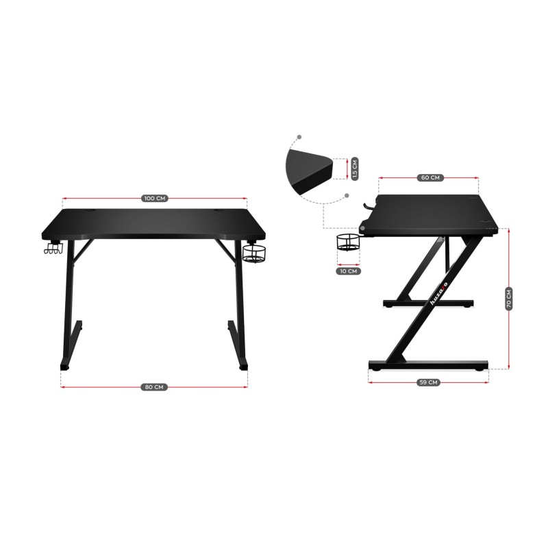 Gaming desk Huzaro Hero 1.8 Black Gaming desk Huzaro Hero 1.8 Black