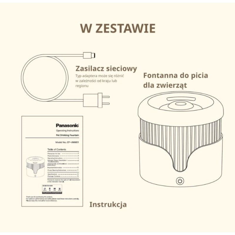 Panasonic CP-JNW01CW dog/cat feeder/waterer Plastic White Automatic pet waterer Panasonic CP-JNW01CW dog/cat feeder/waterer Plastic White Automatic pet waterer