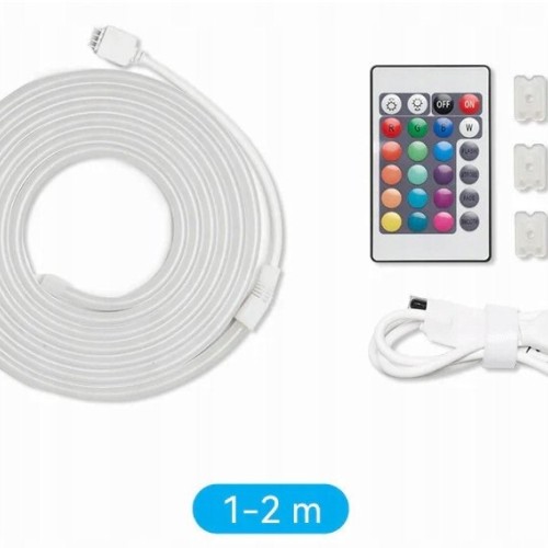 Vention Silicone Neon LED strip with remote control, 12V, 2m