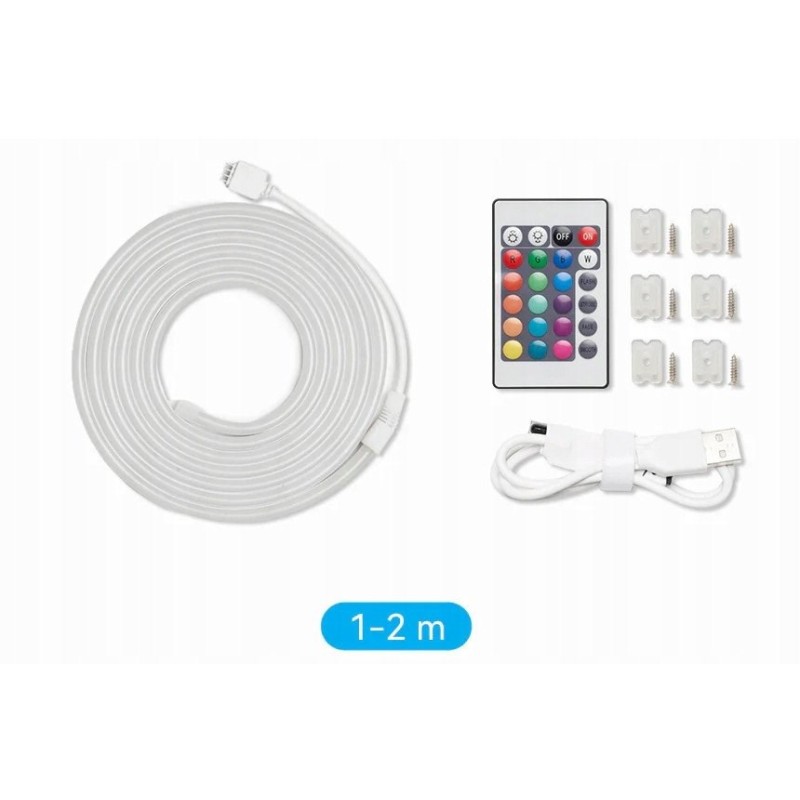 Vention Silicone Neon LED strip with remote control, 12V, 2m