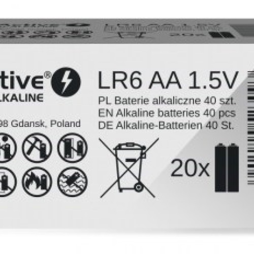 Alkaline batteries everActive Industrial Alkaline LR6 AA  - carton box 40 pcs Alkaline batteries everActive Industrial Alkaline LR6 AA  - carton box 40 pcs