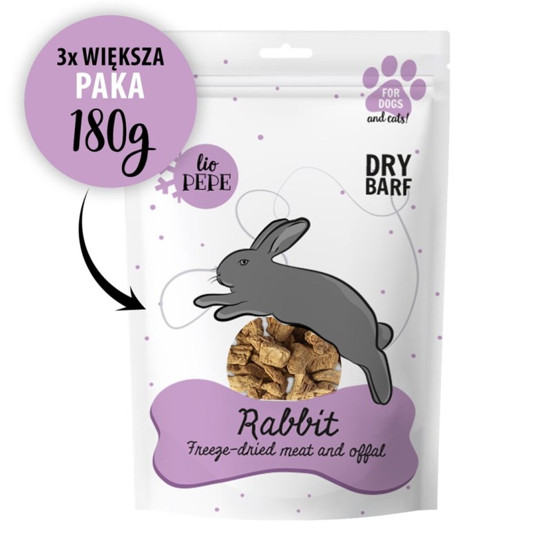 PAKA ZWIERZAKA Lio Pepe Rabbit XL - dog treat - 180g PAKA ZWIERZAKA Lio Pepe Rabbit XL - dog treat - 180g