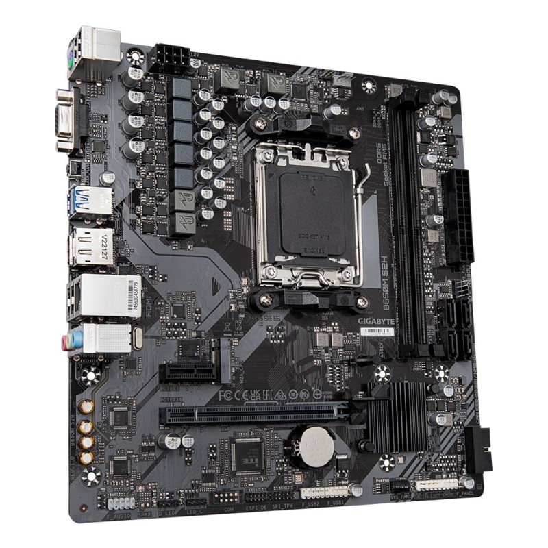 GIGABYTE B650M S2H Motherboard - Supports AMD Ryzen 8000 CPUs, 5+2+2 Phases Digital VRM, up to 6400MHz DDR5, 1xPCIe 4.0 M.2, GbE LAN, USB 3.2 Gen 1 GIGABYTE B650M S2H Motherboard - Supports AMD Ryzen 8000 CPUs, 5+2+2 Phases Digital VRM, up to 6400MHz DDR5, 1xPCIe 4.0 M.2, GbE LAN, USB 3.2 Gen 1