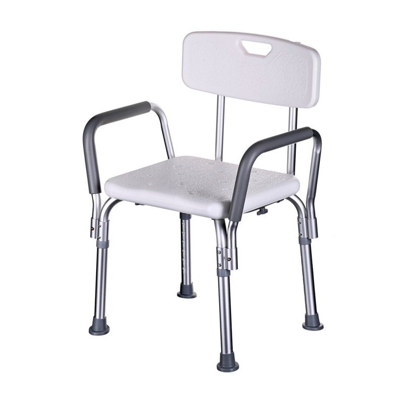 Shower chair with backrest and armrests